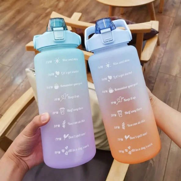 Motivasyonel Su Matarası Su Şişesi Suluk 2 Litre Tritan Spor Salonu Su Şişesi Bpa Içermez Suluk - 6