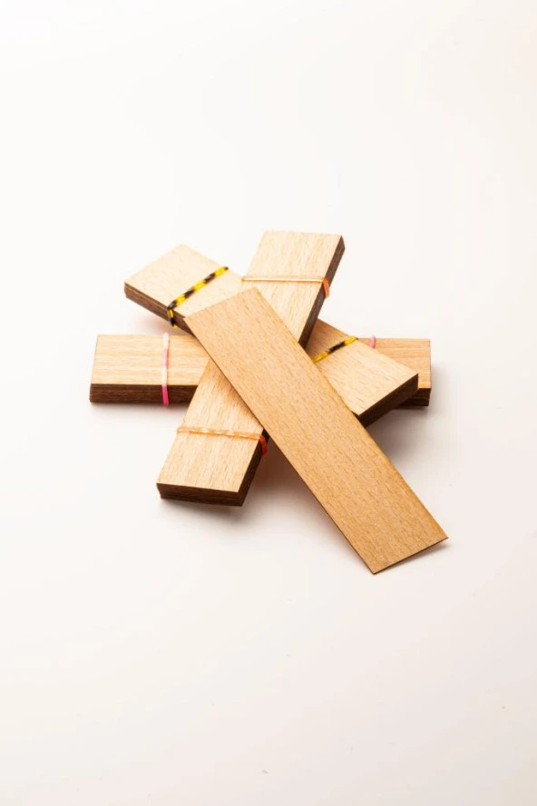 Ahşap Mum Fitili - 30 Adet ( 25mm x 100mm x 0,5mm ) - Resim 2