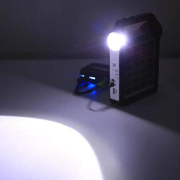 TechTic Kamp Lambası Solar El Feneri Güneş Enerjili Kamp Feneri Şarjlı Powerbank Kamp Çadır Lambası - 10