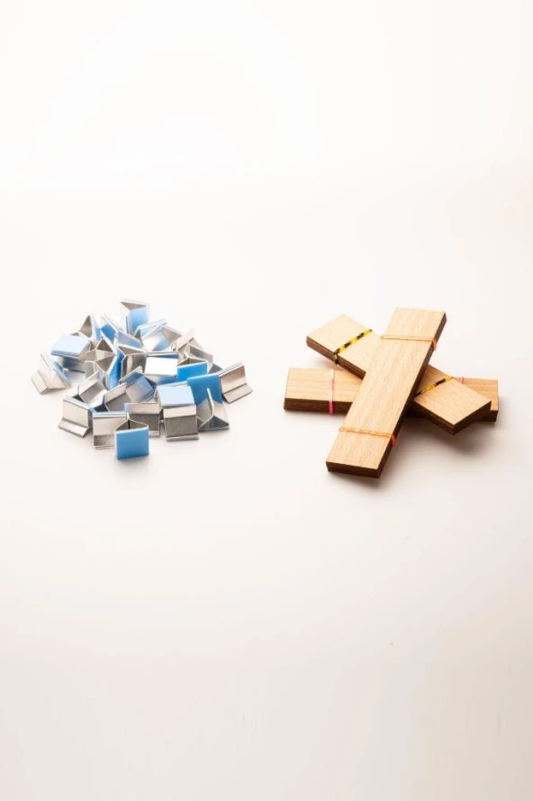 Ahşap Mum Fitili + Yapışkanlı Sehpa - 30 Adet ( 25mm x 100mm x 0,5mm ) - 2