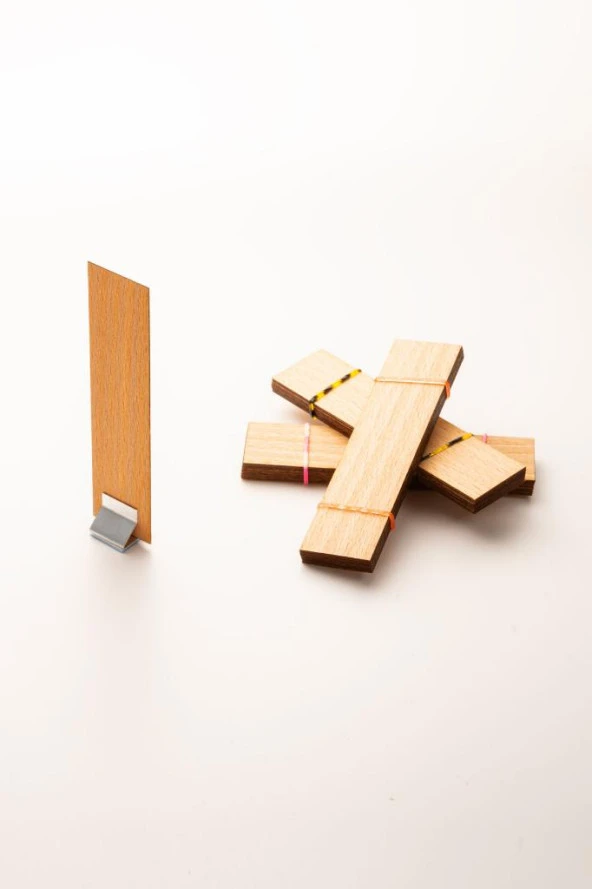 Ahşap Mum Fitili + Yapışkanlı Sehpa - 30 Adet ( 25mm x 100mm x 0,5mm ) - 3