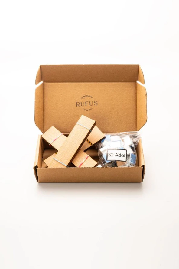 Ahşap Mum Fitili + Yapışkanlı Sehpa - 30 Adet ( 25mm x 100mm x 0,5mm ) - 4