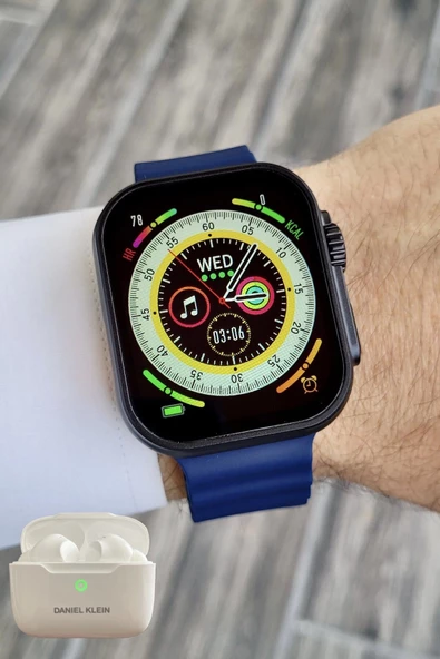 Daniel Klein DK2ISTE1162 Android/ios Uyumlu Arama Özellikli Lacivert Renk Kordonlu Akıllı Kol Saati ve Bluetooth Kulaklı - 4