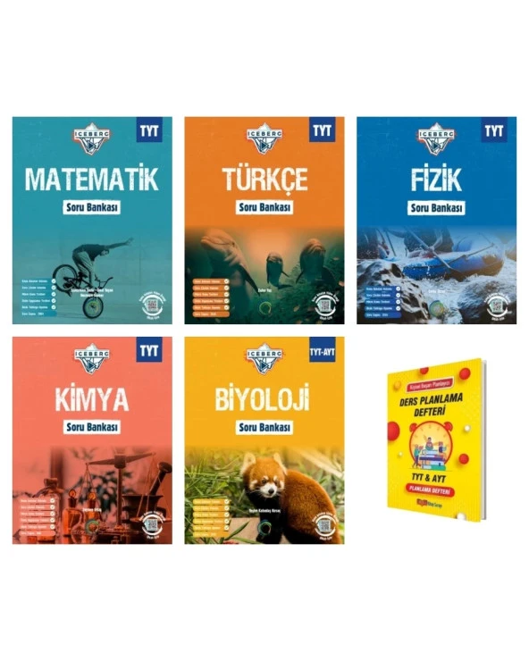 TYT IceBerg Matematik Türkçe Fizik Kimya ve Biyoloji Soru Bankası 5li Set ürün görseli