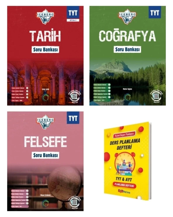 TYT IceBerg Tarih Coğrafya ve Felsefe Soru Bankası Sözel 3lü Set