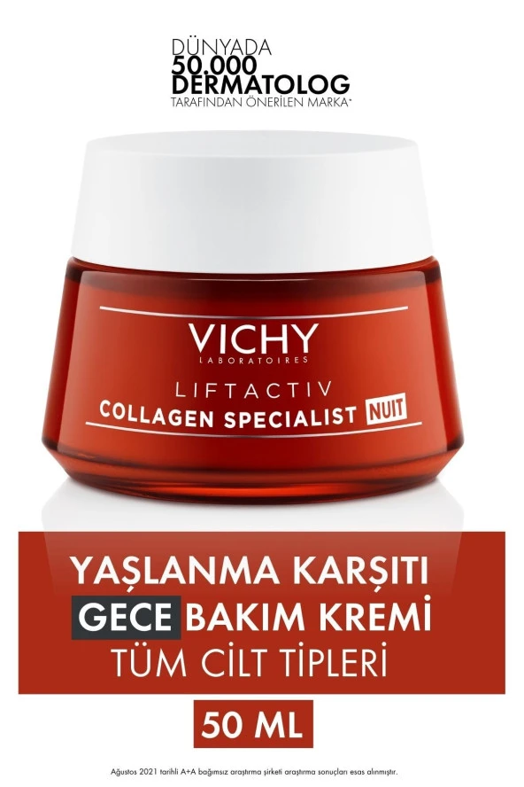 Vichy Liftactiv Collagen Specialist Night Yaşlanma Karşıtı Gece Kremi 50ml