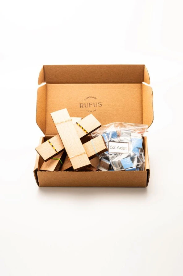 Ahşap Mum Fitili + Yapışkanlı Sehpa - 50 Adet ( 25mm x 100mm x 0,5mm ) - 4