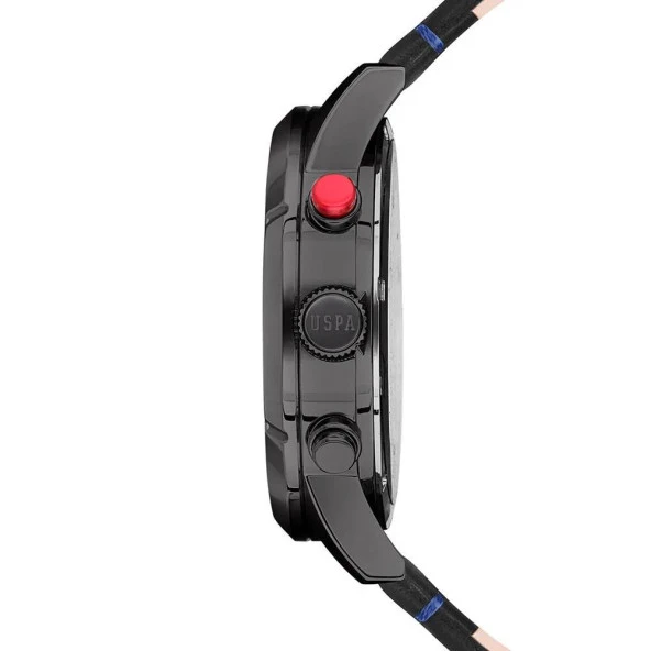 U.S. POLO ASSN. USPA1014-08 SİYAH DERİ KORDON ERKEK KOL SAATİ - 2