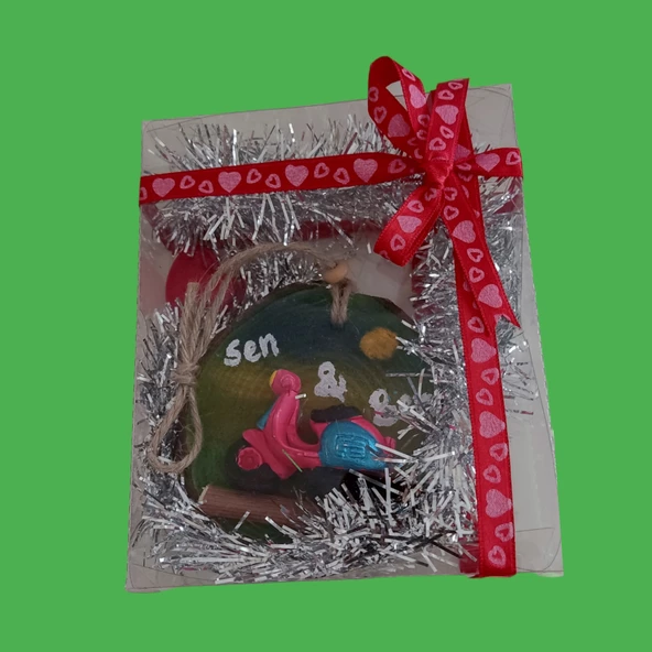 Peluş Ayıcık ve Sen&Ben Temalı Ahşap Hediyelik - 2