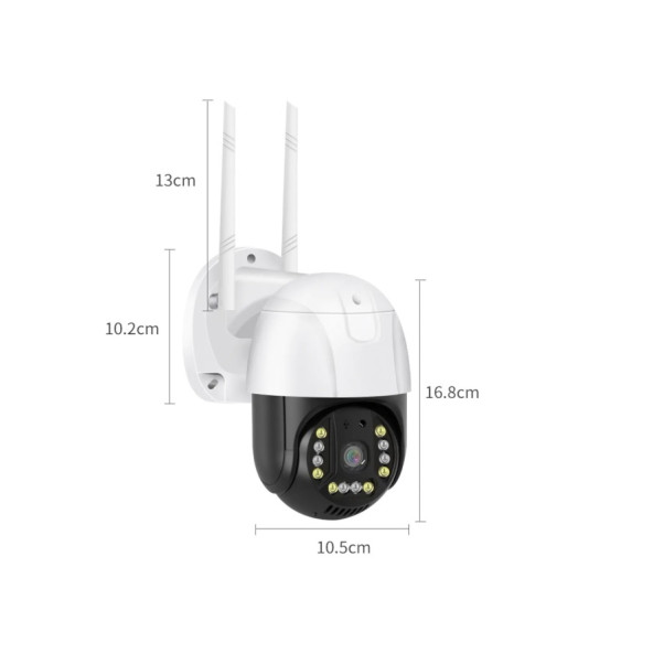 360 Dönebilen Kablosuz Wifi Ip Kamera Speed Dome 1080p Fullhd Gece Görüşlü Hareketli Dış Mekan Sesli - 3