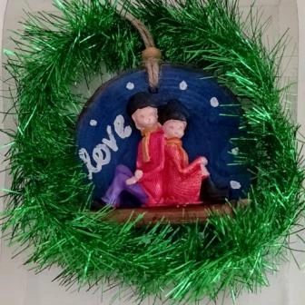 Peluş Ayıcık ve Love Temalı Ahşap Hediyelik - 2