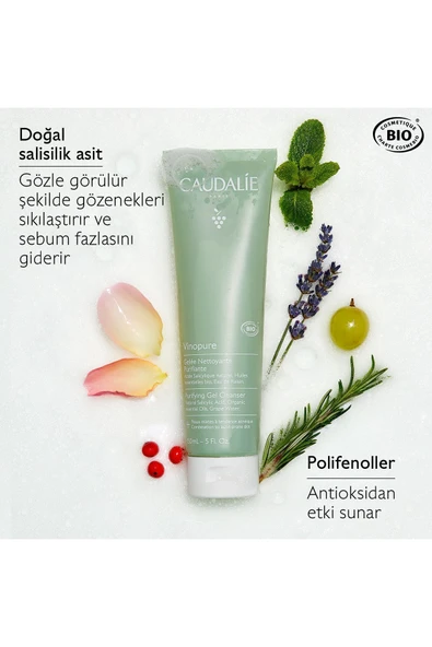 Caudalie Vinopure Arındırıcı Temizleme Jeli - 150mL - 2