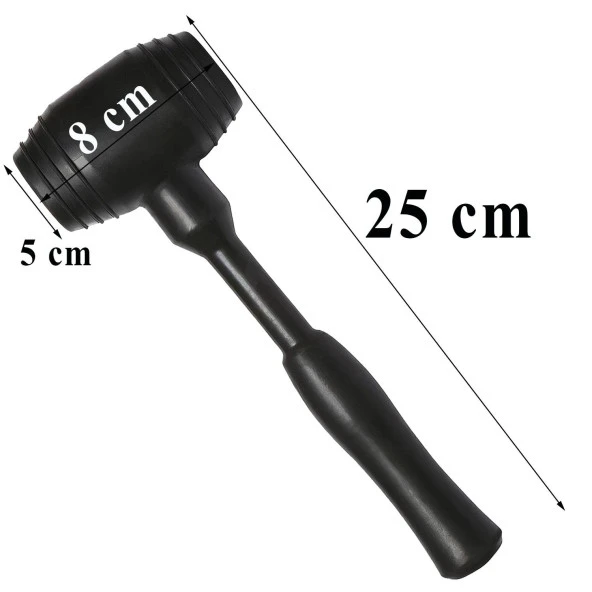 Kaucuk Tokmak Fayans Fayansçı Tokmağı Çekiç Seramik Karo Döşeme Parke Tadilat 50 lik Siyah - 3