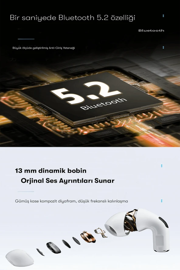 Fuchsia TWS16 Kablosuz Airpods Kulaklık - Resim 8