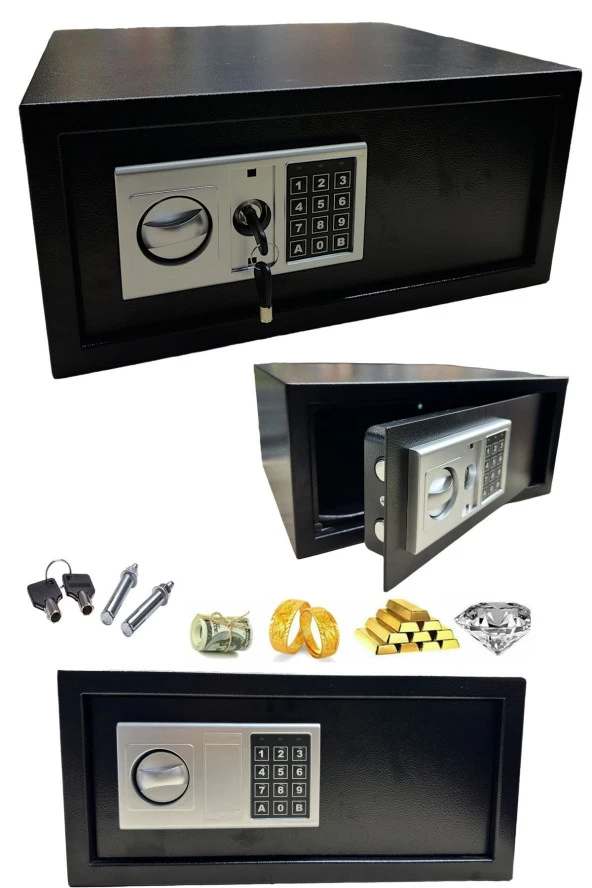 STAXX Çelik Güvenlik: Büyük Boy Ev, Ofis ve Otel Tipi Laptop Kasası, Anahtarlı ve Şifreli Pin Kodlu - 2