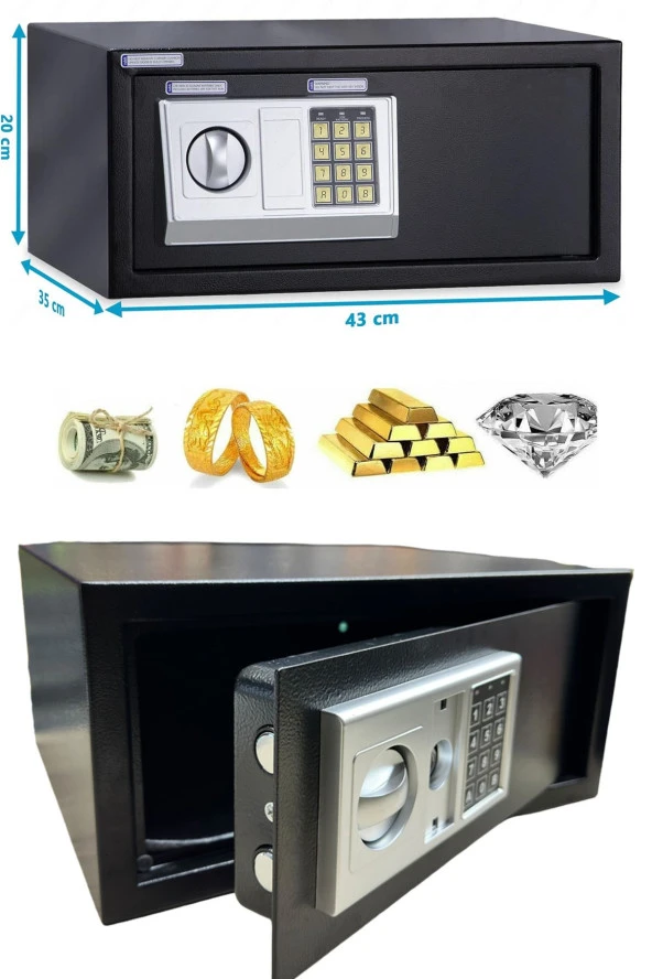 STAXX Çelik Güvenlik: Büyük Boy Ev, Ofis ve Otel Tipi Laptop Kasası, Anahtarlı ve Şifreli Pin Kodlu - 3