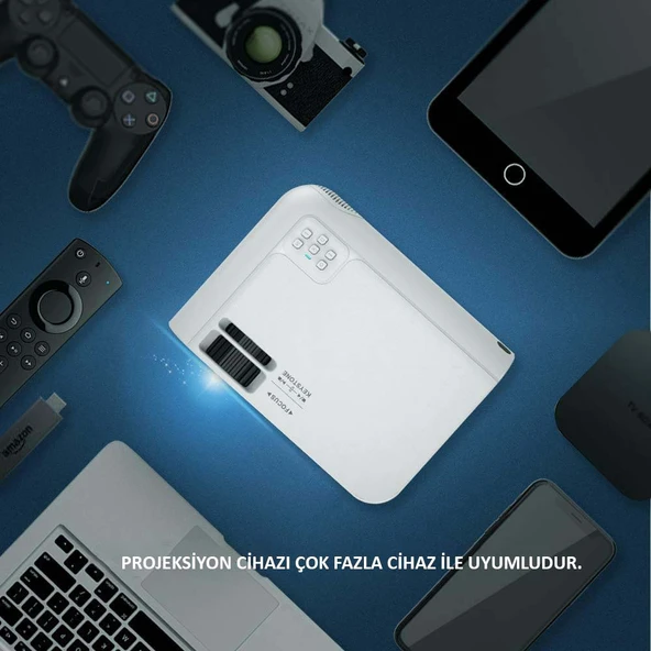 HyMark 1080P Mini Taşınabilir Wifi iOS & Android Telefon Yansıtma P62 Model Projeksiyon Cihazı - 6