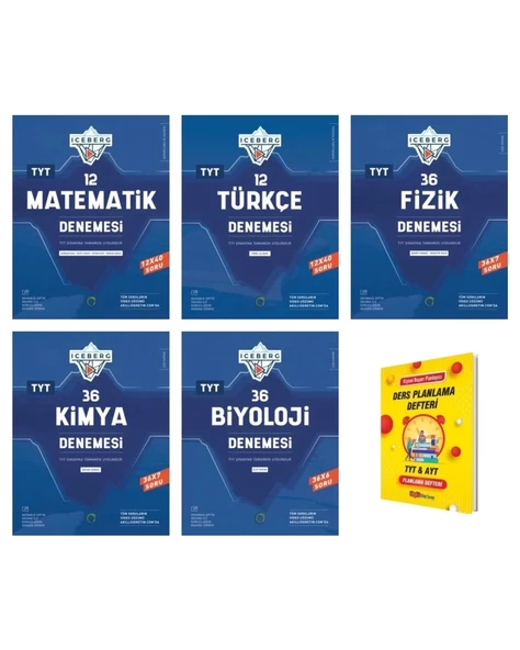 TYT IceBerg Matematik Türkçe Fizik Kimya ve Biyoloji Branş Denemeleri Sayısal 5li Set