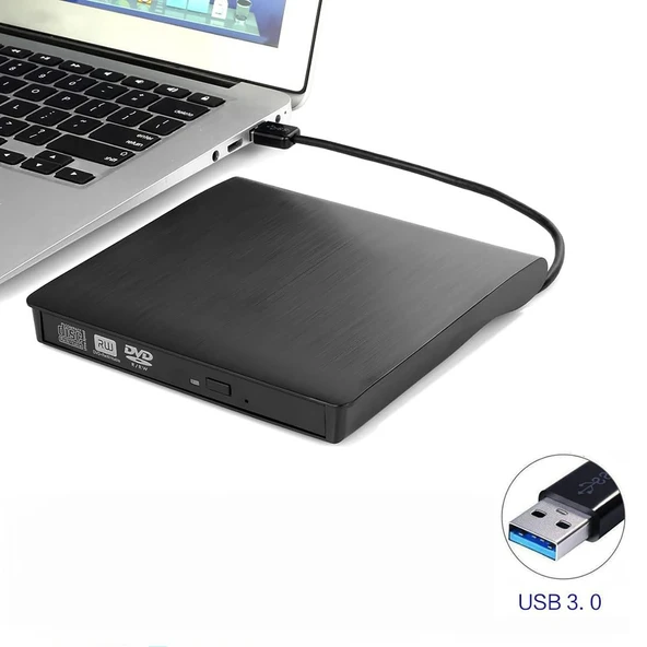 HyMark USB 3.0 Taşınabilir CD DVD Yazıcı Okuyucu Windows Mac Dizüstü Masaüstü Bilgisayar ürün görseli 1