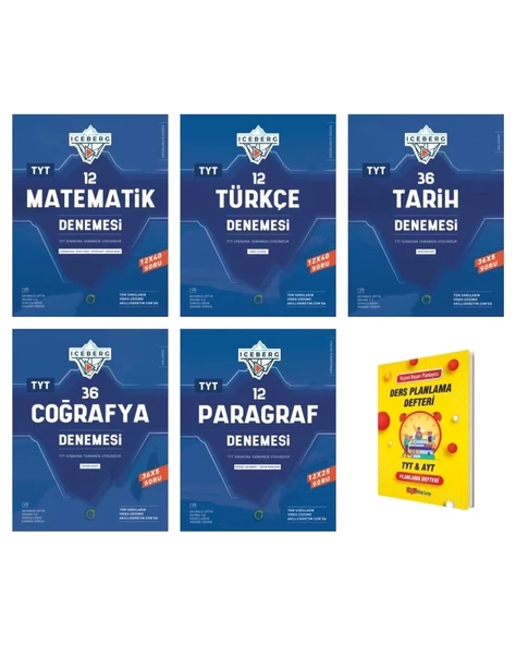 TYT IceBerg Matematik Türkçe Tarih Coğrafya ve Paragraf Branş Denemeleri Eşit Ağırlık - Sözel 5li Set