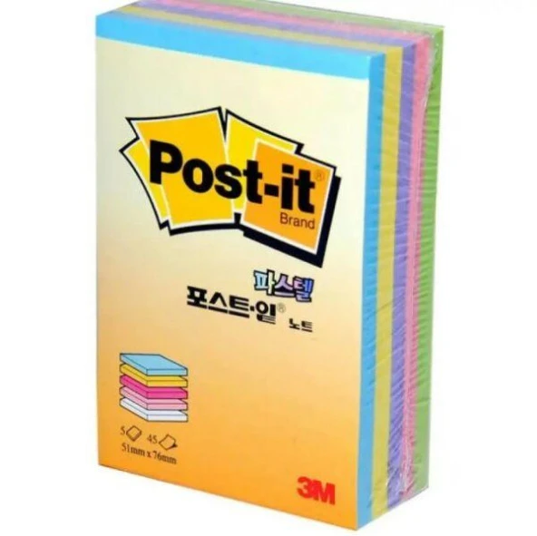 POST-İT CT32 KÜP NOT PASTEL RENKLER 51X76 MM