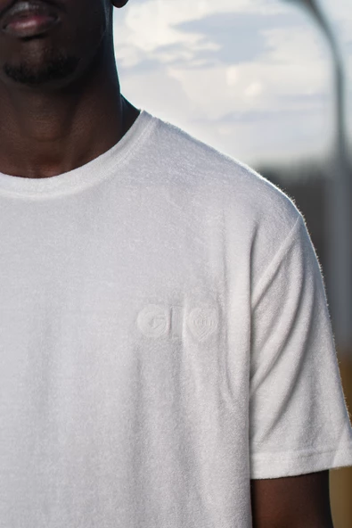 Bisiklet Yaka Havlu Kumaş Yarı Oversize (Hafif Geniş Model) T-shirt - Resim 5