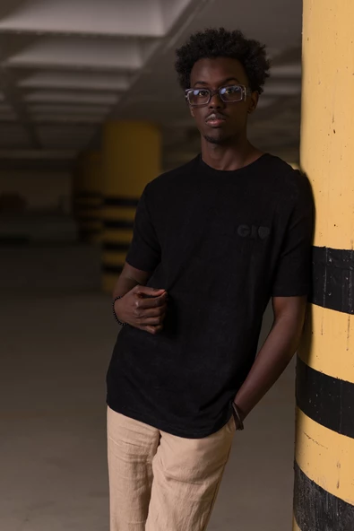 Bisiklet Yaka Havlu Kumaş Yarı Oversize (Hafif Geniş Model) T-shirt - Resim 10