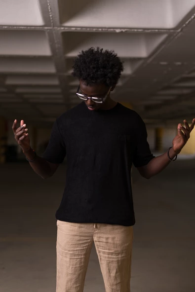 Bisiklet Yaka Havlu Kumaş Yarı Oversize (Hafif Geniş Model) T-shirt - Resim 8