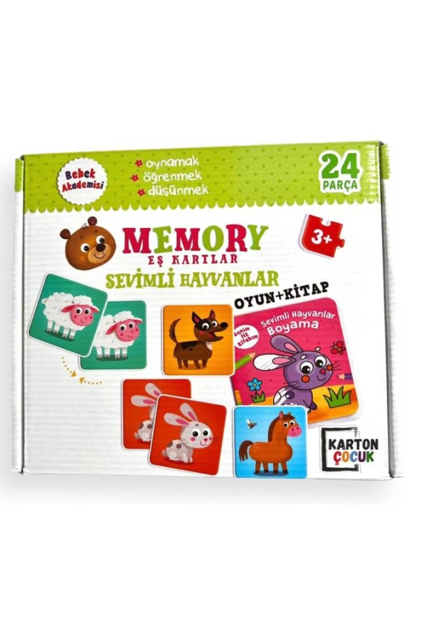 Karatay Yayınları Bebek Akademisi Memory Eş Kartlar Sevimli Hayvanlar - 2