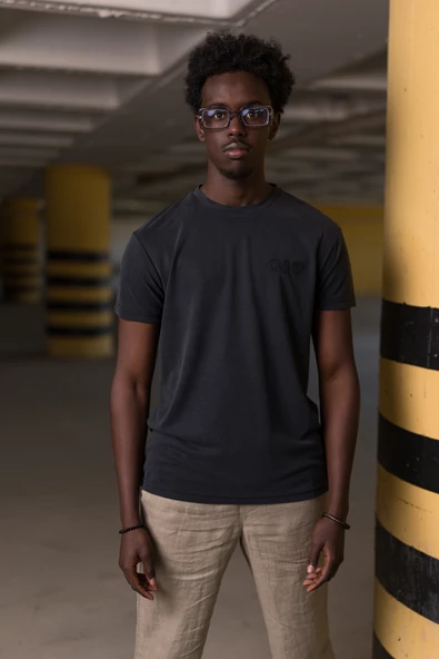 Bisiklet Yaka Modal Kumaş Yarı Oversize (Hafif Geniş Model) T-shirt - 5