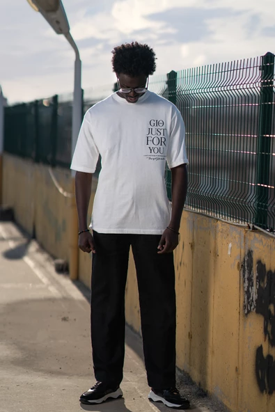 Bisiklet Yaka %100 Pamuklu Baskılı Oversize (Geniş Model) T-shirt - Resim 7