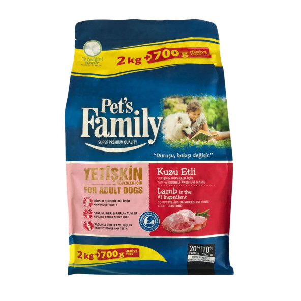 Pets Family Super Premium 2700 Gr Kuzu Etli Yetişkin Köpek Maması