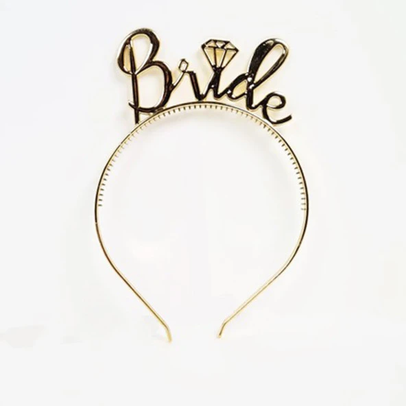 Bride Yazılı Taç ve Bride To Be Yazılı Gözlük Seti Altın Renk - 2