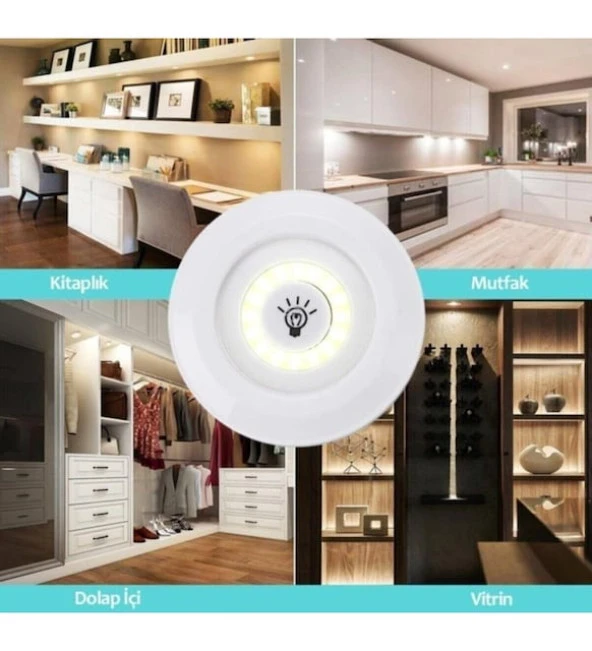 Kablosuz Uzaktan Kumandalı 3lü Led Lamba Seti - Resim 2