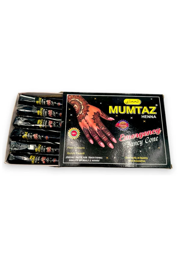 Mumtaz Koni Kına Siyah 40 Gr - El ve Vücut Kınası 12 Paket