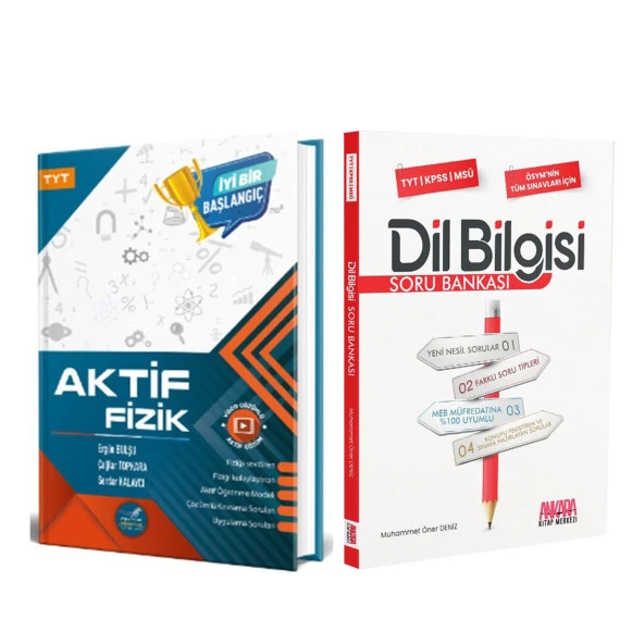 Aktif Öğrenme TYT Fizik 0 dan Başlayanlara ve AKM Dil Bilgisi Soru Bankası Seti 2 Kitap