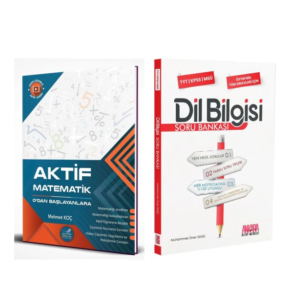 Aktif Öğrenme TYT Matematik 0 dan Başlayanlara ve AKM Dil Bilgisi Soru Bankası Seti 2 Kitap