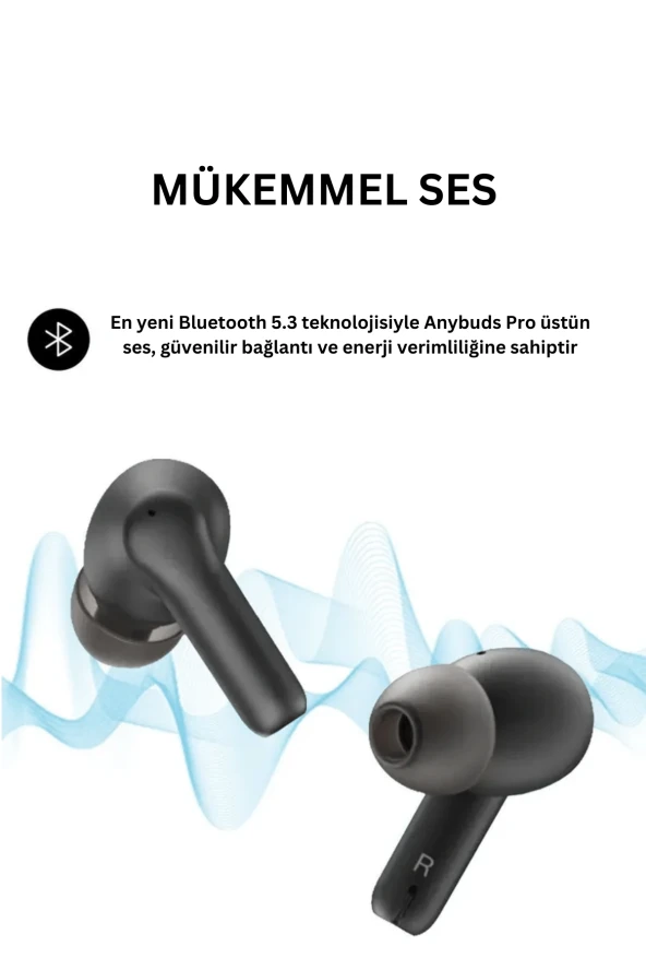 Fuchsia Anybuds Pro Aktif Gürültü Engelleyici Özellikli Bluetooth 5.3 Kablosuz TWS Airpods Kulaklık - Resim 5
