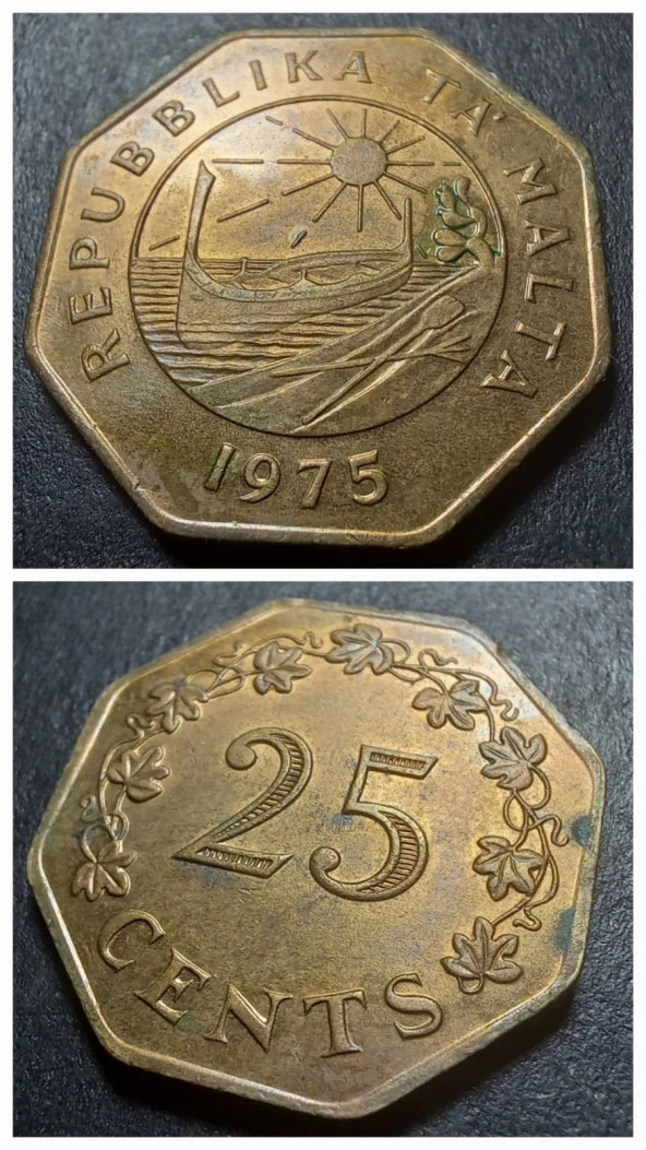 1975 Malta 25 cent CA+/LEKELİ eski yabancı madeni para - 399636658ec3977264