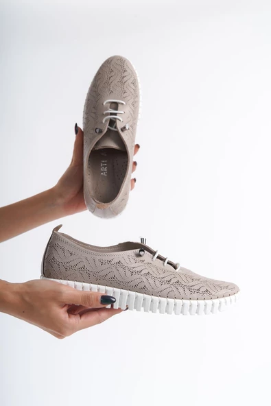 Hakiki Deri Ortopedik Hassas Ciltler İçin Çok Yumuşak Vizon Kadın Ayakkabı  Artı-Artı014-ALK054 - 4