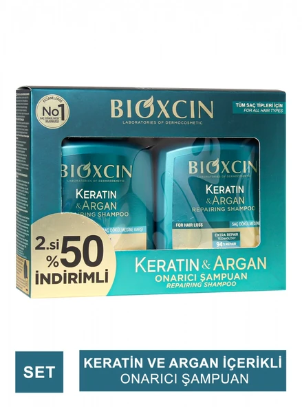 Bioxin Argan Keratin Şampuan 300 + 300 ml - İkincisi %50 İndirimli ürün görseli 1