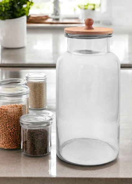 The Mia Madera Kapaklı Saklama Kavanozu 41x20x20 cm CAM0400 - 3