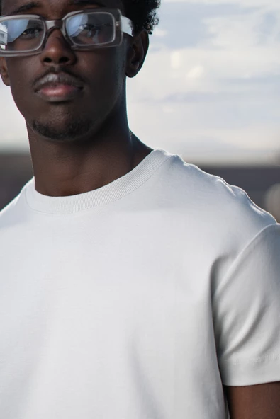 Bisiklet Yaka %100 Pamuklu Basic Oversize (Geniş Model) T-shirt - Resim 9