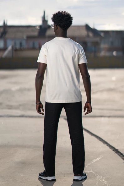 Bisiklet Yaka %100 Pamuklu Basic Oversize (Geniş Model) T-shirt - Resim 4