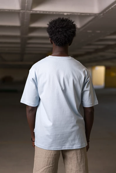 Bisiklet Yaka %100 Pamuklu Önü Baskılı Oversize (Geniş Model) T-shirt - 10