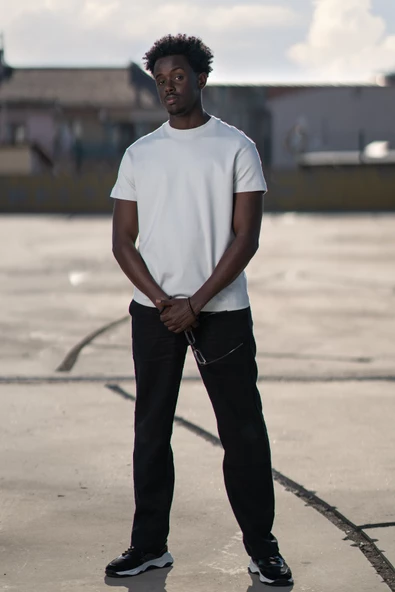 Bisiklet Yaka %100 Pamuklu Basic Oversize (Geniş Model) T-shirt - Resim 7