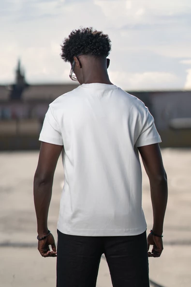 Bisiklet Yaka %100 Pamuklu Basic Oversize (Geniş Model) T-shirt - Resim 8