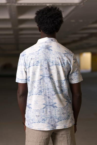 Slimfit Çiçek Desenli Kısa Kol Yazlık Kumaş Kısa Kol Gömlek - Resim 4