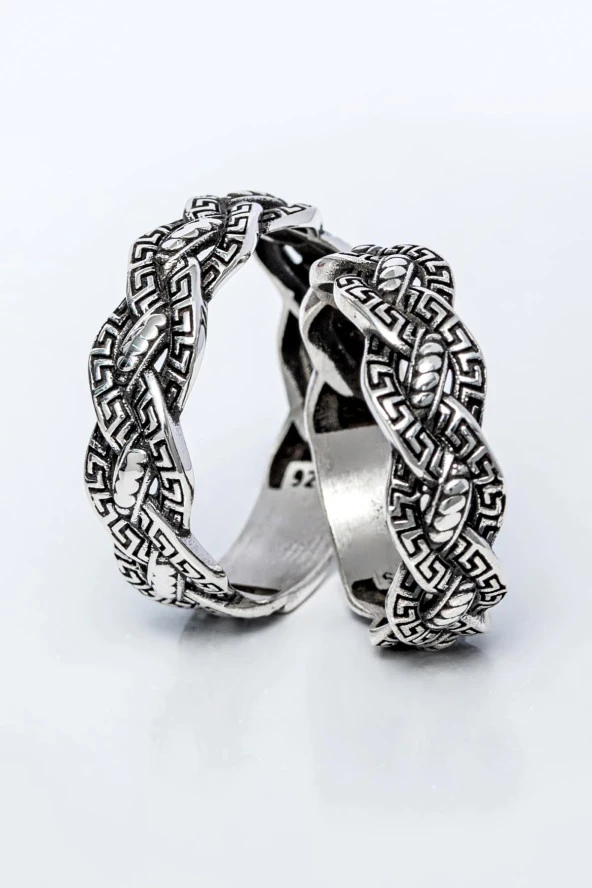 Sarmaşık Motifli Gümüş Tek Alyans Yüzük - Resim 2