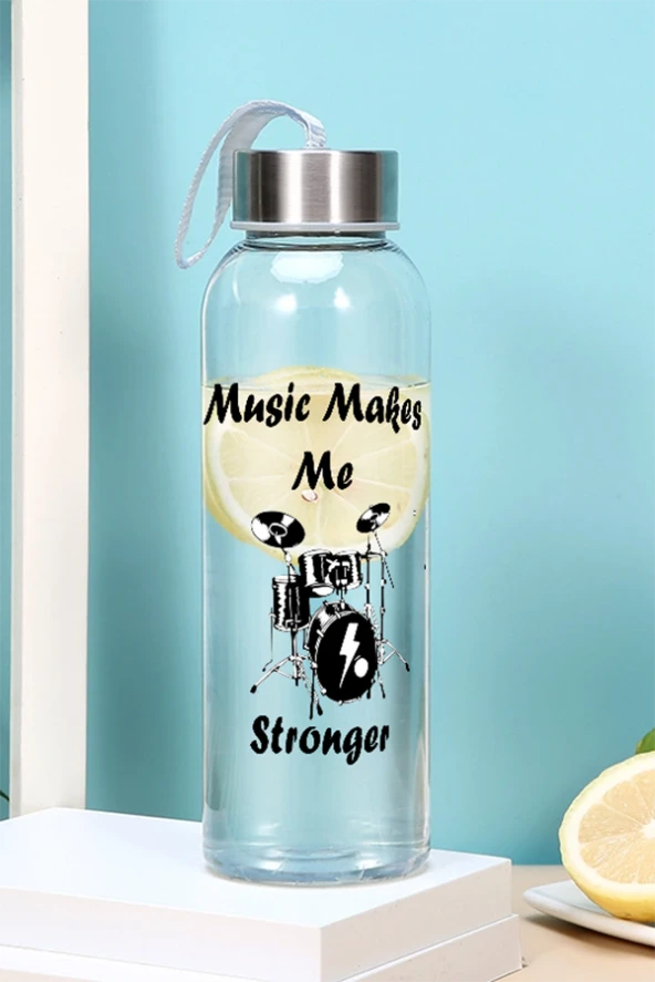 500 Ml Matara - Bateri Desen Motivasyon Matarası Müzik Matara - Sticker Hediyeli